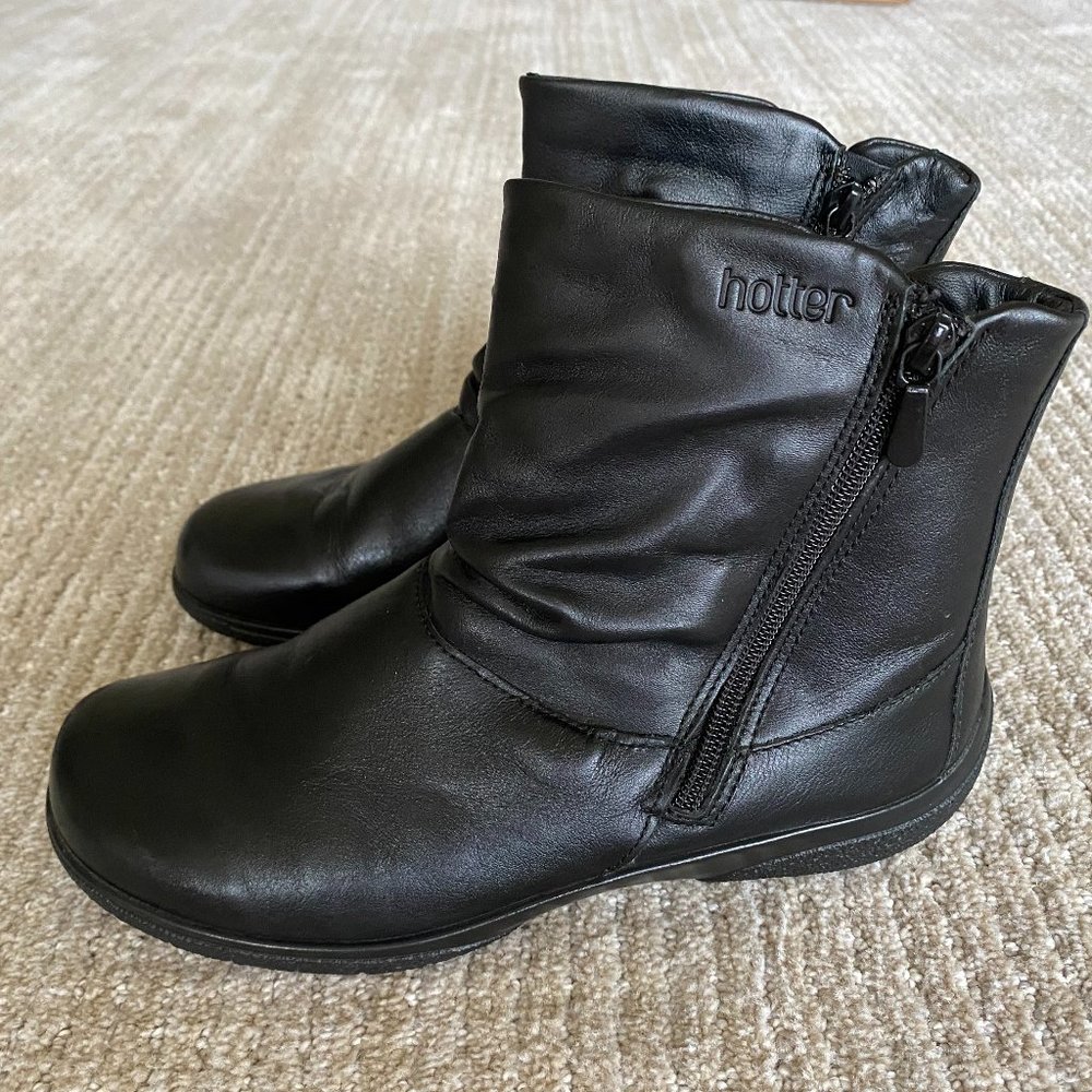 HOTTER Women's Whisper Black Slouch Boot Size US 8